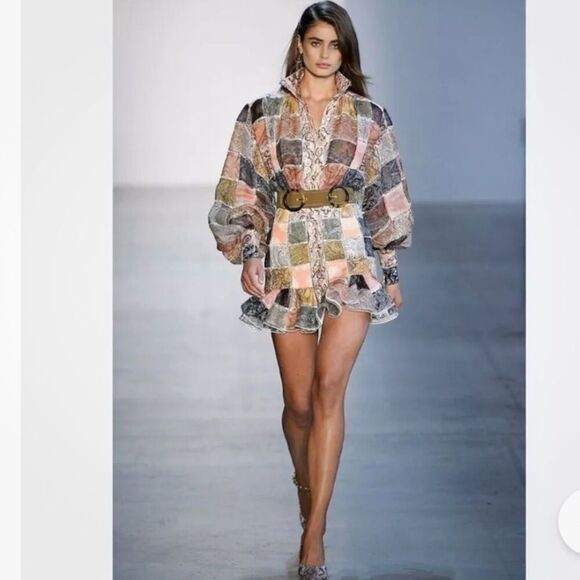 NWOT Zimmermann linen silk patchwork dress